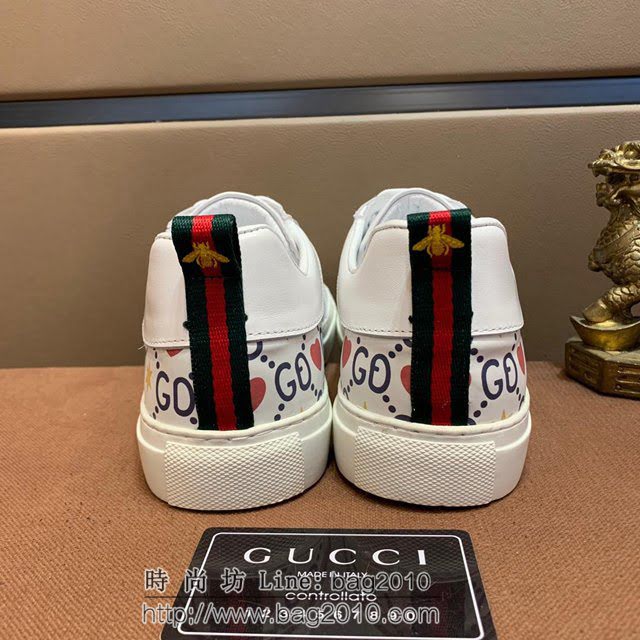 GUCCI男鞋 古奇2019新款休閒男鞋 高端品質 古馳系帶男鞋 Gucci印花男板鞋  hdnx1267